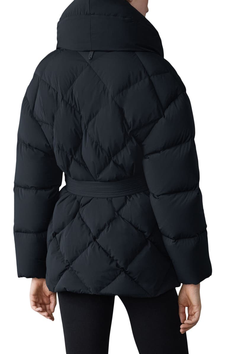 Mackage Olive Belted Quilted Down Jacket, Alternate, color, Black