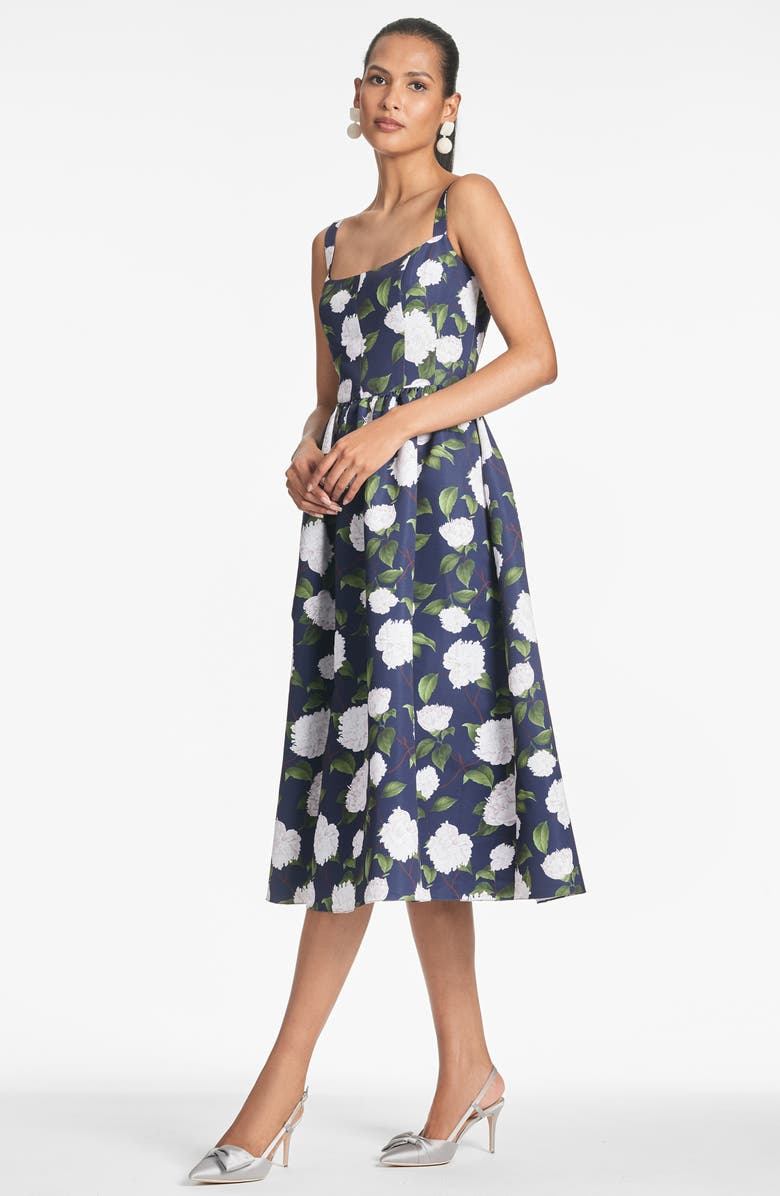 Sachin & Babi Olena Floral Mikado Midi Cocktail Dress, Alternate, color, 