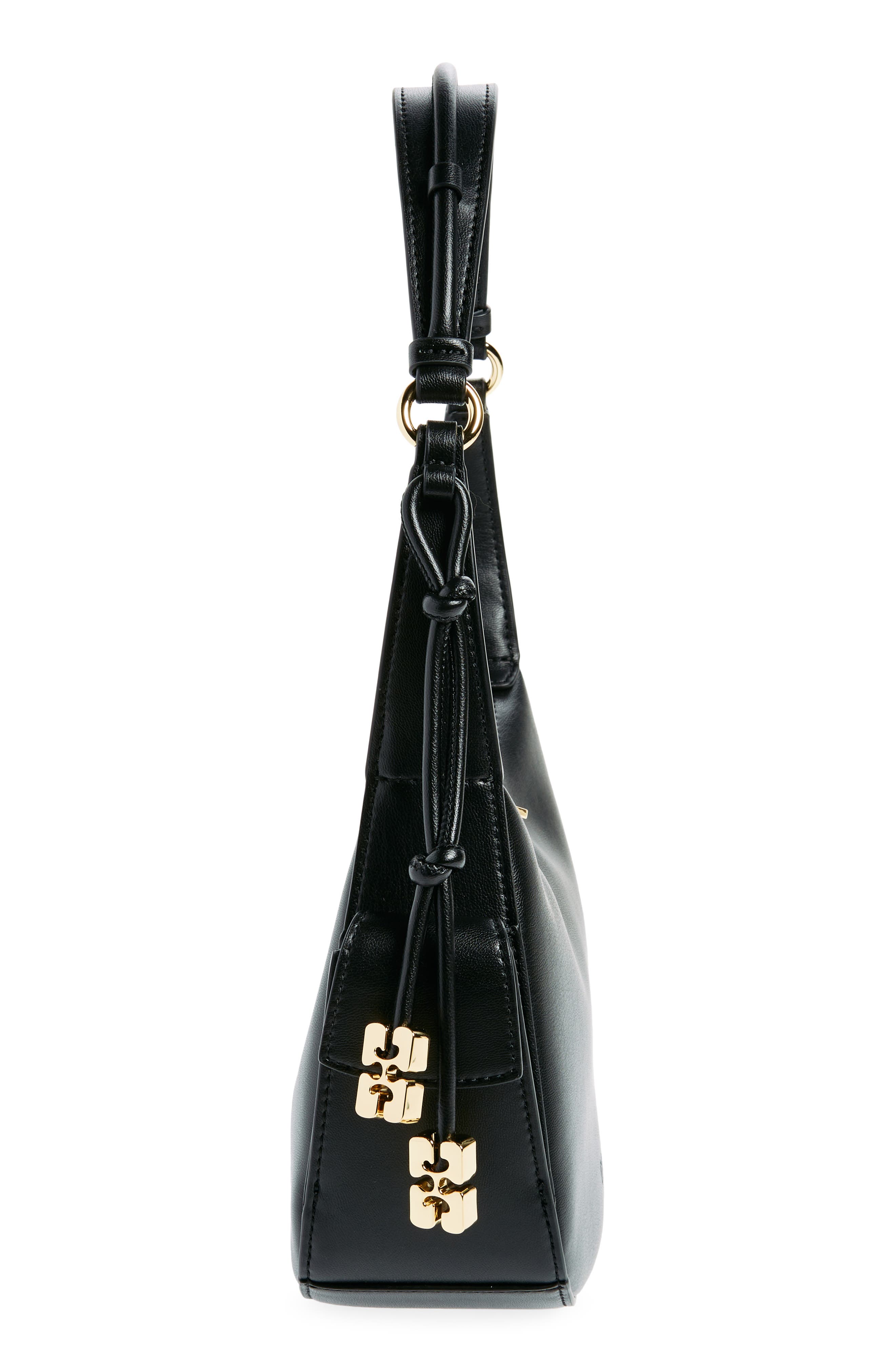 Ganni Leather Shoulder Bag, Alternate, color, 