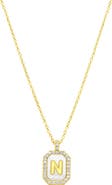 Adornia Crystal Mother of Pearl Initial Pendant Necklace