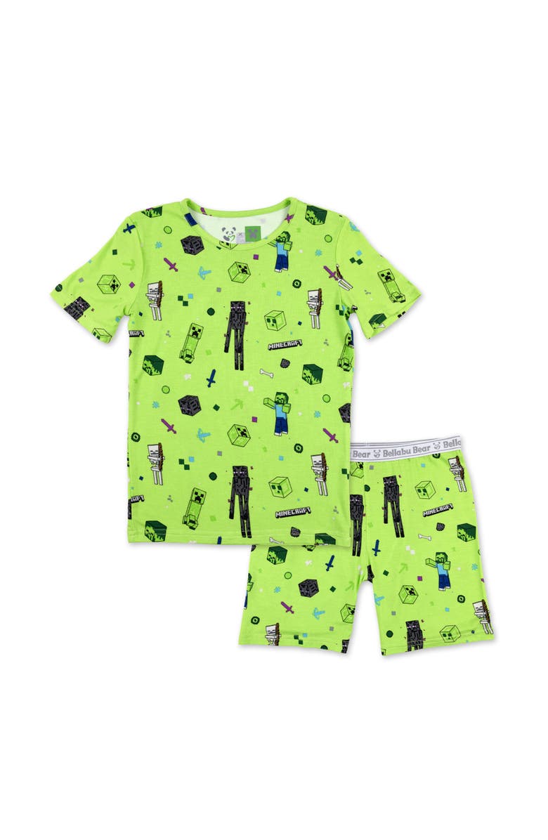 Bellabu Bear Minecraft Mob Squad Kids 2-Piece Short Sleeve & Shorts Pajama Set, Main, color, Minecraft Mob Squad