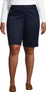Lands' End Plus Size Plain Front Blend Chino Shorts