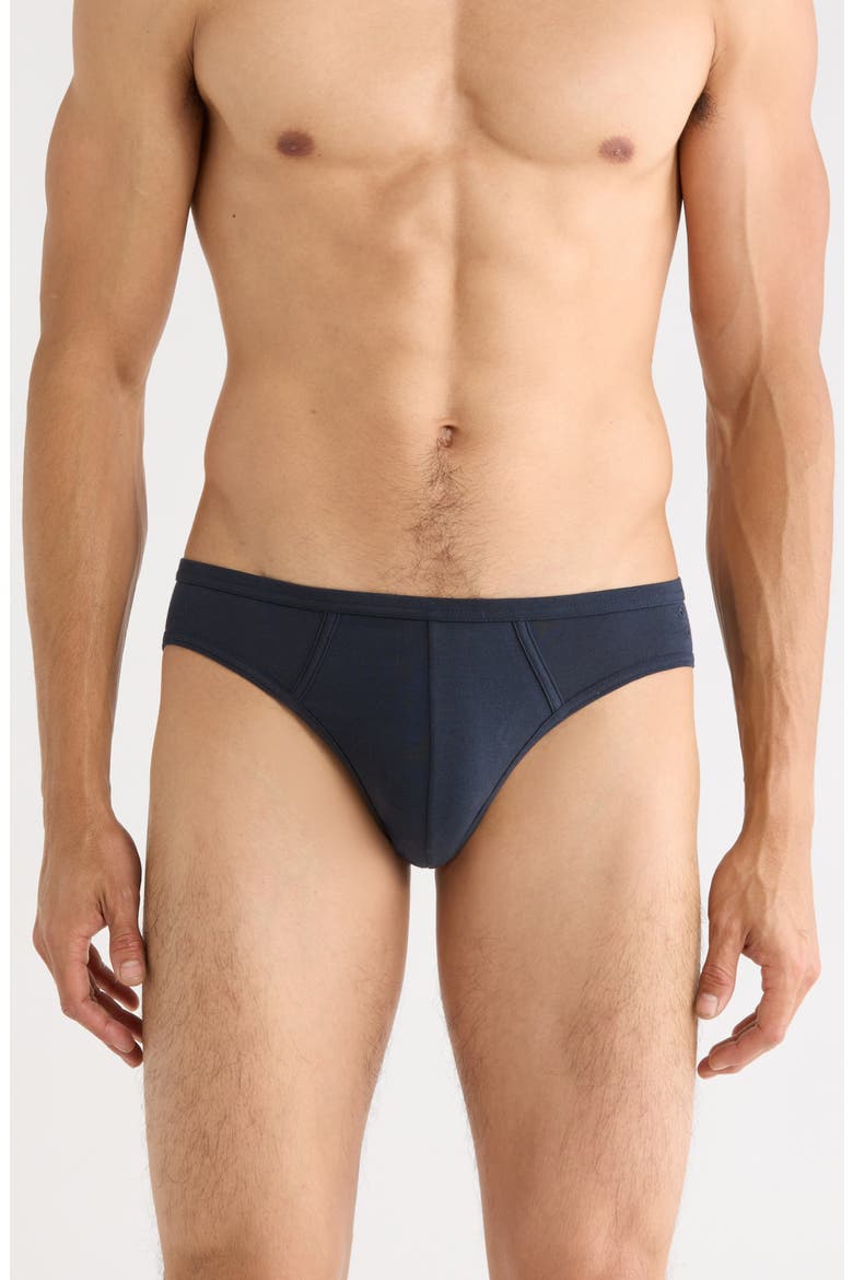 Slim Y-Front Stretch Cotton Briefs, Main, color, NAVY