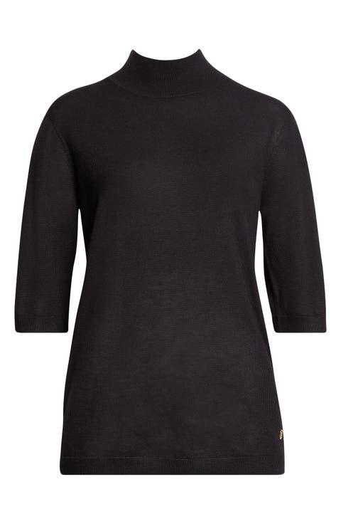 Fine Gauge Cashmere Mock Neck Top