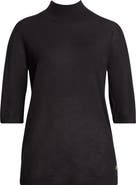 ST. JOHN Fine Gauge Cashmere Mock Neck Top