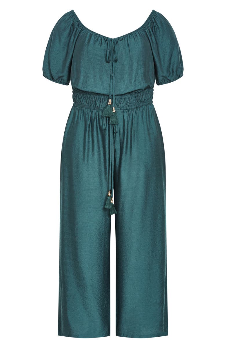City Chic Erica Wide Leg Jumpsuit, Alternate, color, Foliage Green