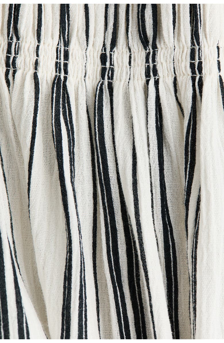 H&M Smocked-bodice tie-strap dress, Alternate, color, White/Striped