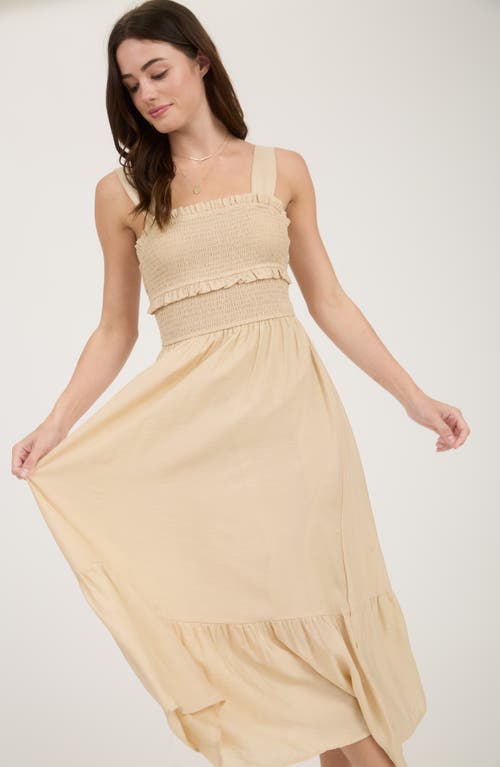 BLU PEPPER BLU PEPPER BOW TIE SMOCKED MIDI SUNDRESS 