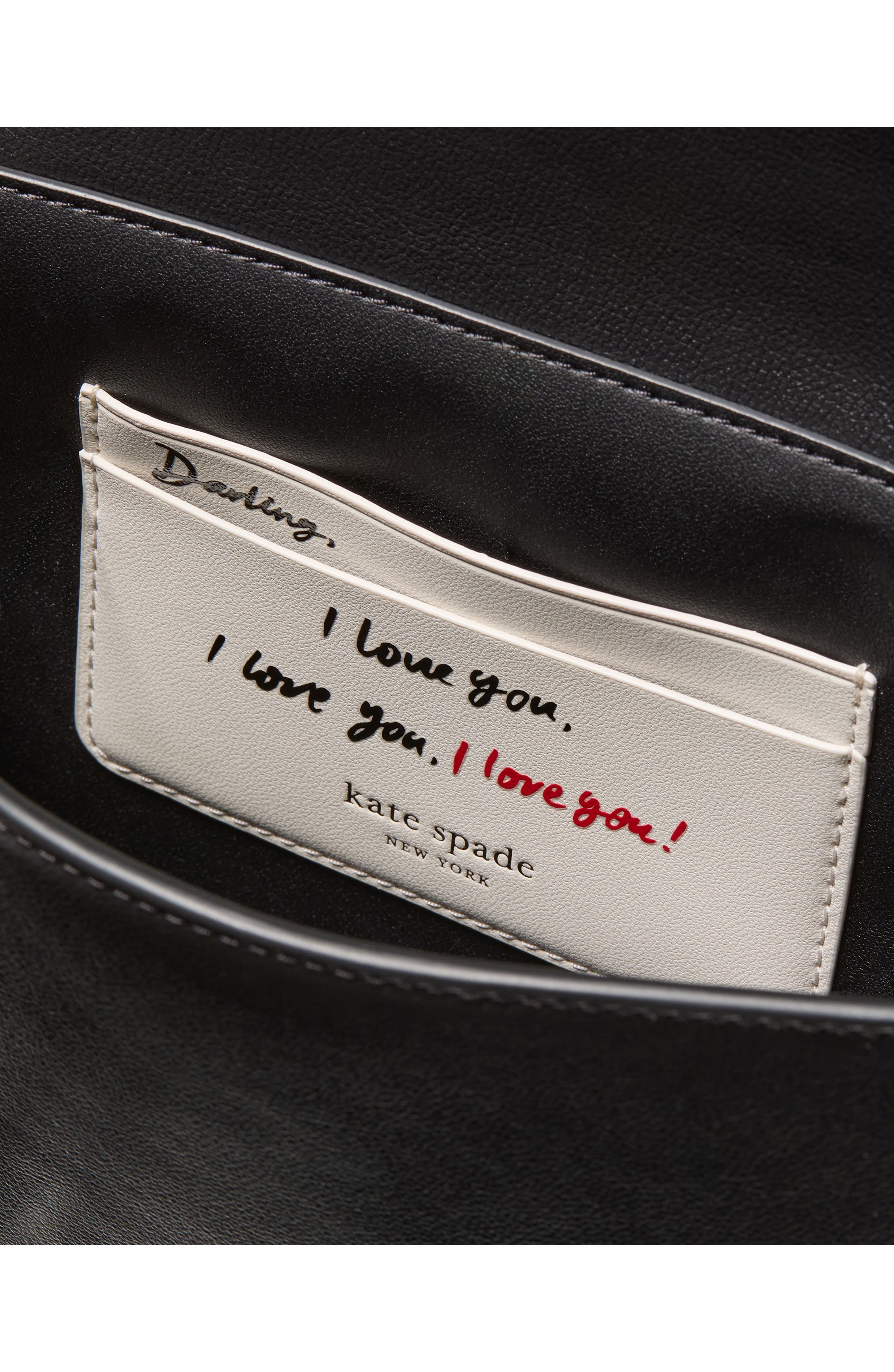 Kate Spade New York the spade fine grain leather shoulder bag, Alternate, color, Black