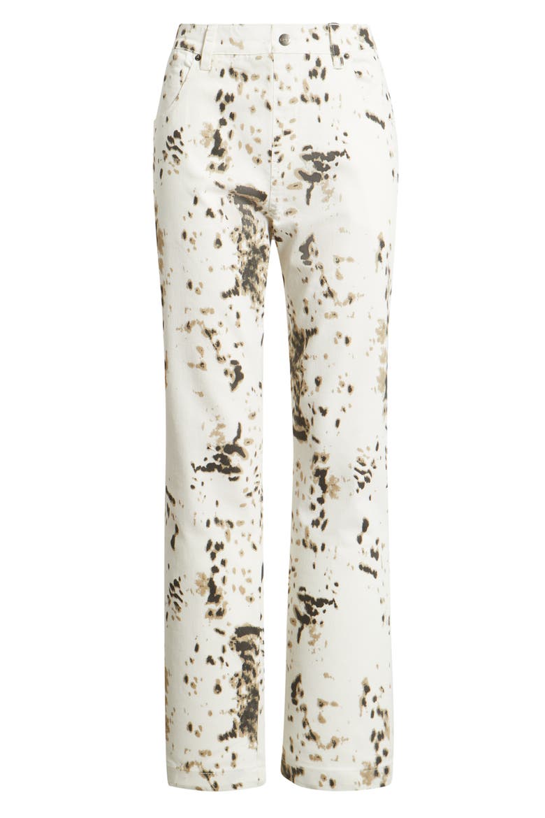 Pony Print Straight Leg Denim Leggings, Alternate, color, WHITE