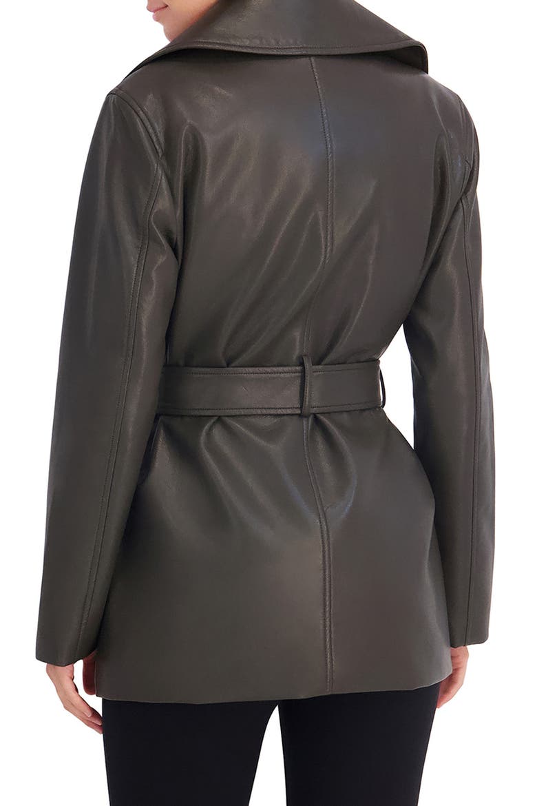 Faux Leather Belted Trench Coat, Alternate, color, OLIVE