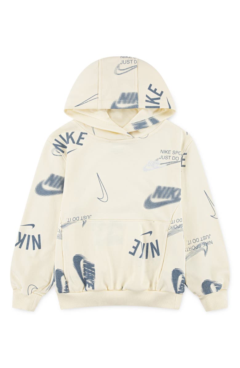 Nike Kids' Logo Print Hoodie, Main, color, Coconut Milk