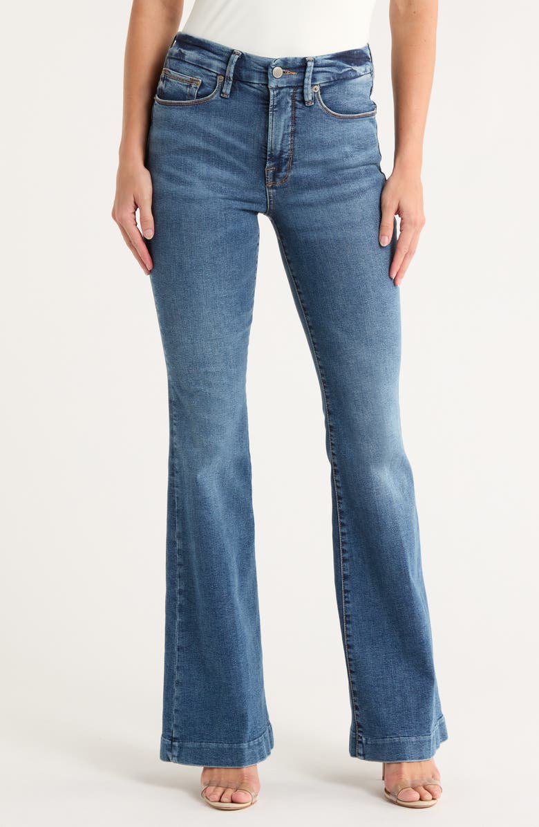 Good American Good Legs Flare Jeans, Main, color, 