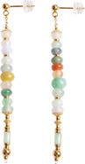 seree Mosaic Birdie Tricolor Jade Drop Earrings