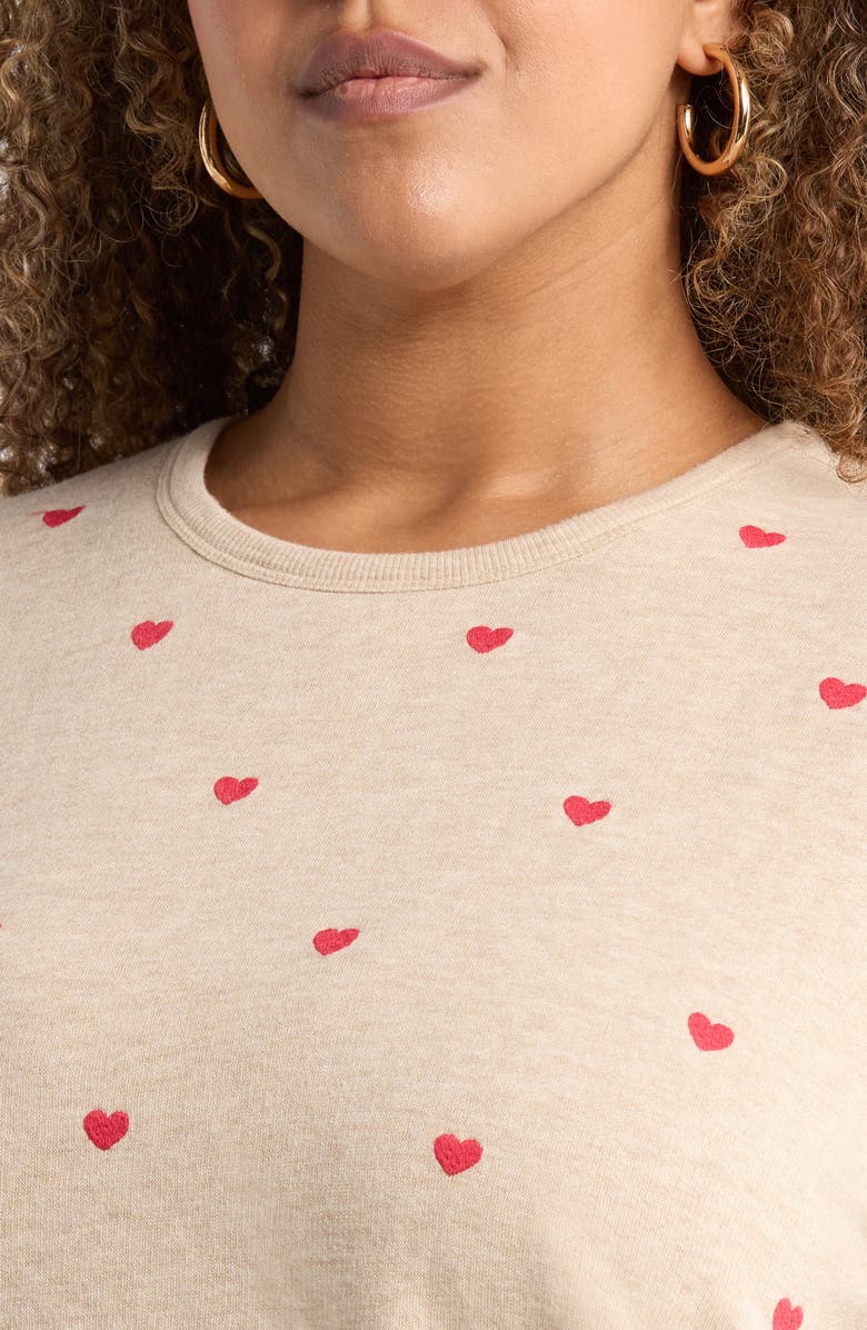Caslon<sup>®</sup> Embroidered Heart Sweatshirt, Alternate, color, 