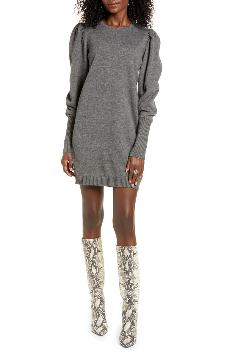 WAYF x Influencers San Francisco Puff Sleeve Sweater Dress, Main, color,