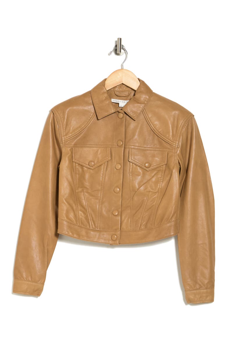 Leather Dottie Jacket, Alternate, color, KHAKI