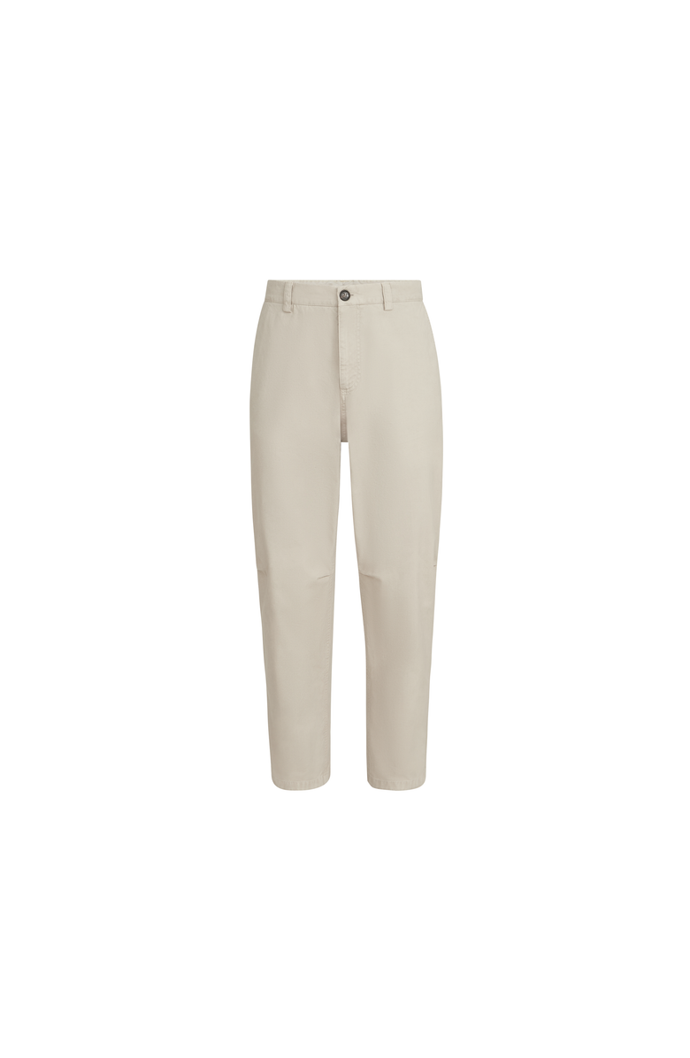 Brunello Cucinelli Garment-dyed trousers in peached cotton gabardine, Alternate, color, White
