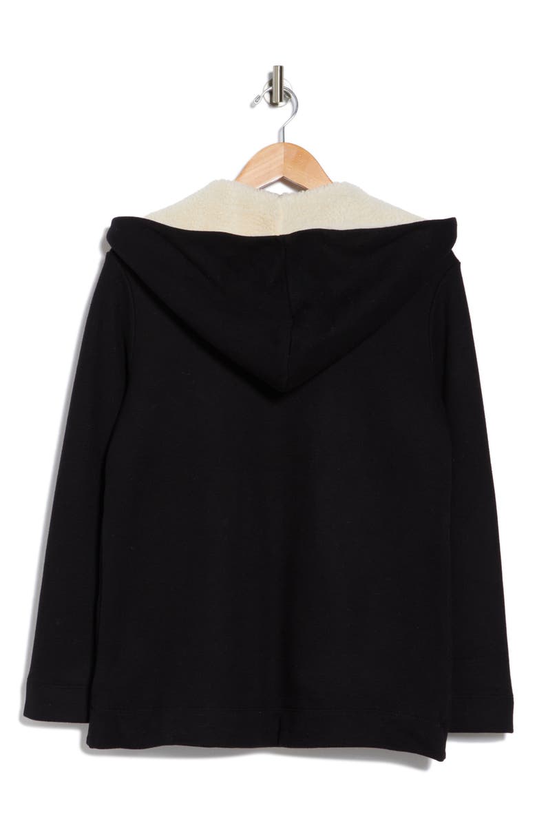 James Perse High Pile Fleece Trim Hooded Cardigan, Alternate, color,