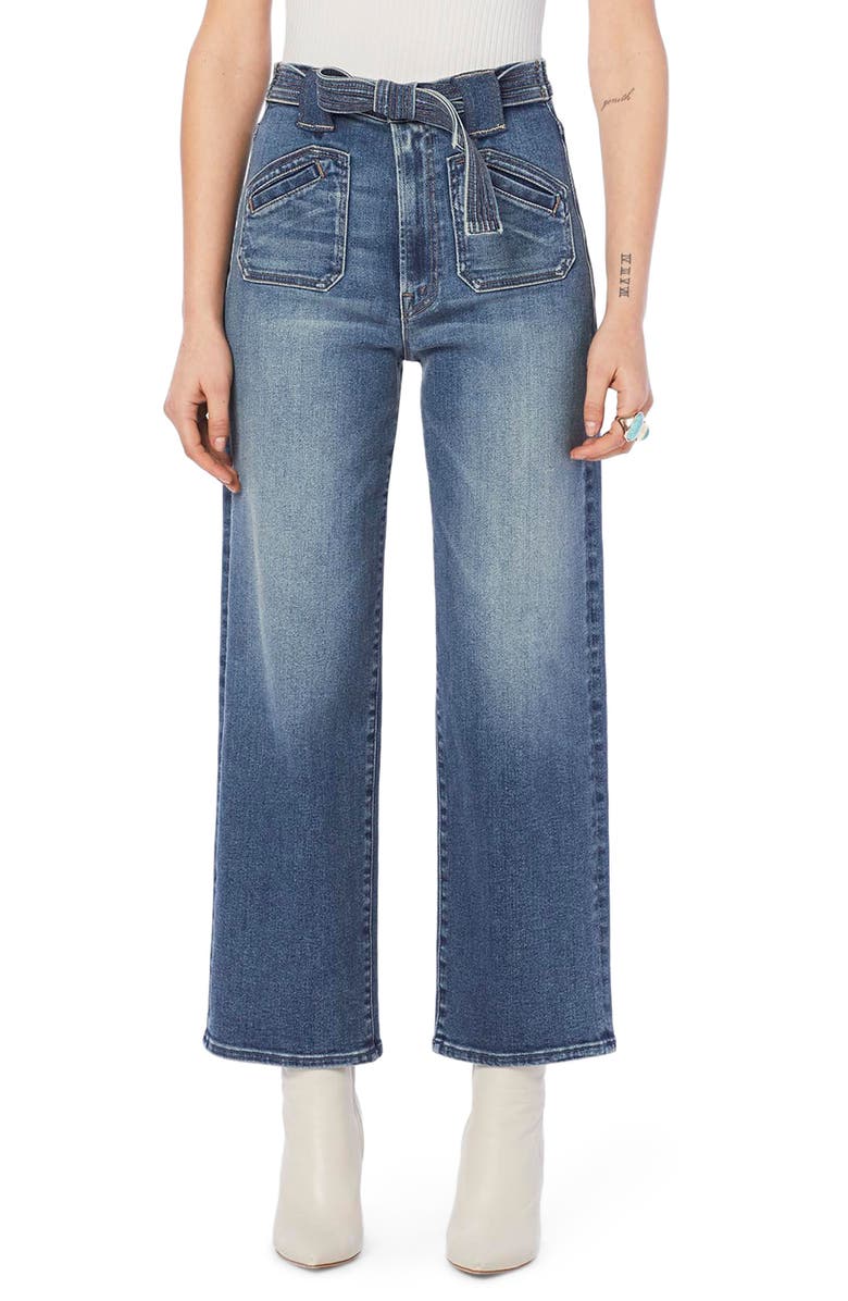 MOTHER The Tie Patch Rambler Ankle Wide Leg Jeans, Main, color, 