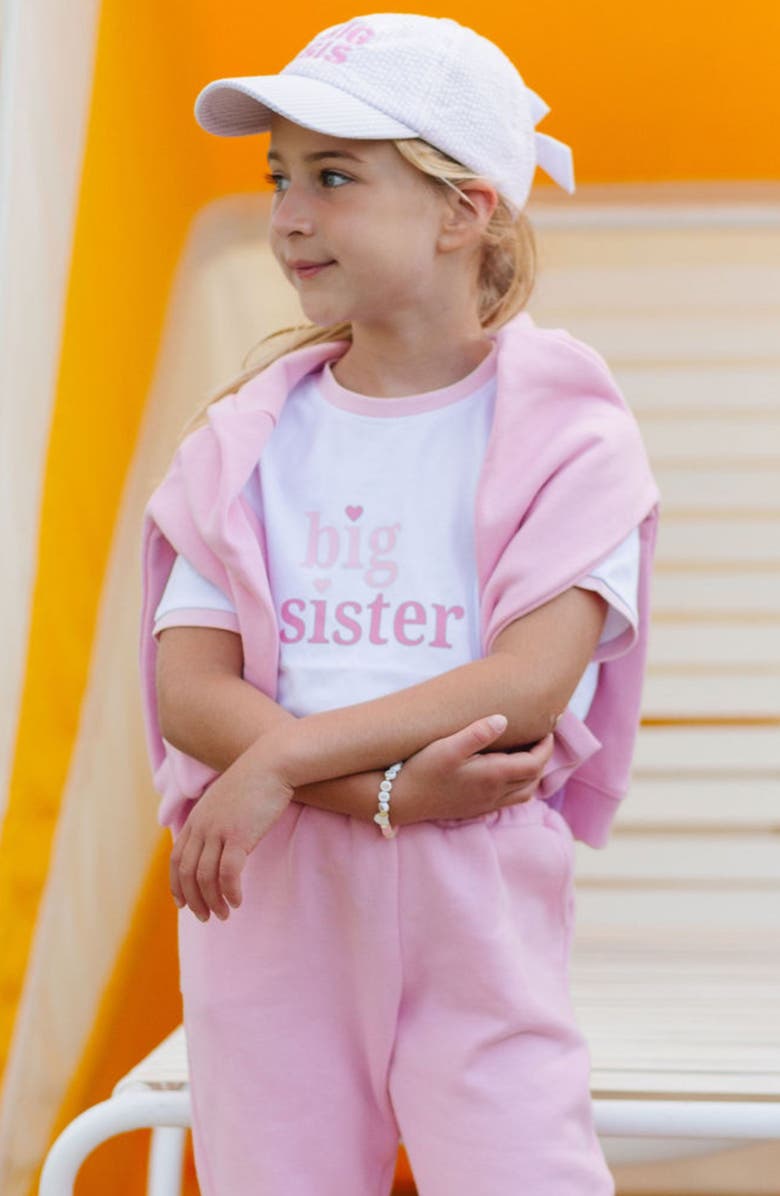 Bits & Bows Big Sister T-Shirt, Alternate, color, White/Pink