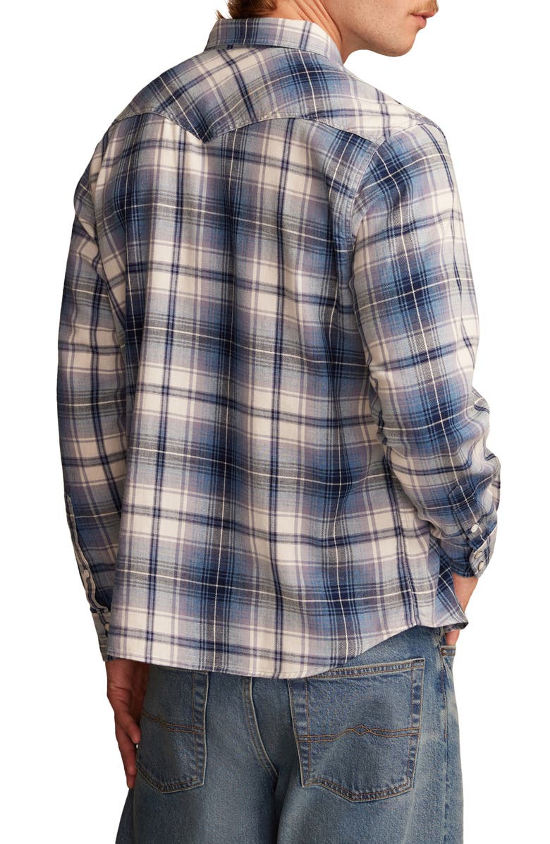Lucky Brand Mesa Western Plaid Flannel Snap-Up Shirt, Alternate, color, 