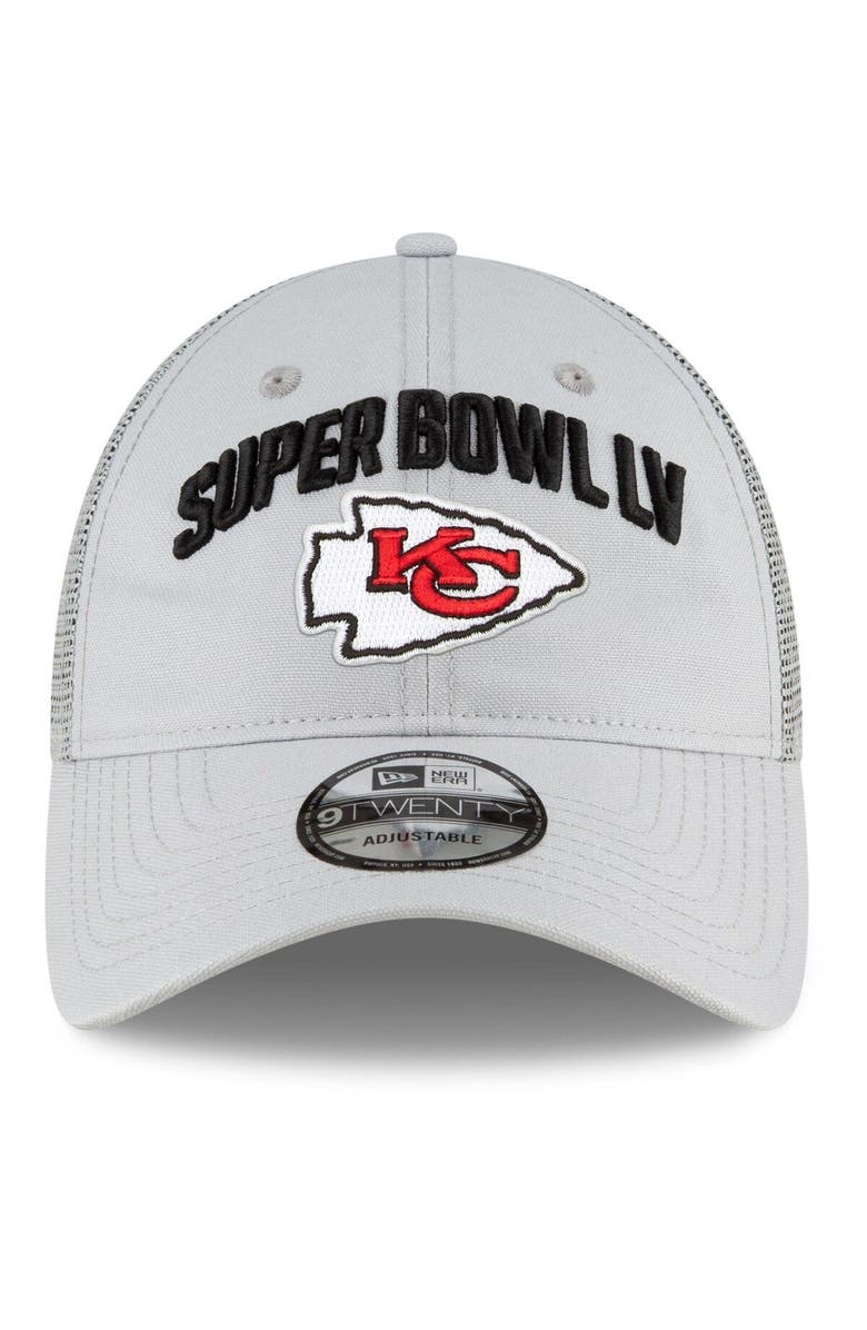 New Era Men's New Era Gray Kansas City Chiefs Super Bowl LV Bound Trucker 9TWENTY Snapback Adjustable Hat, Alternate, color, 