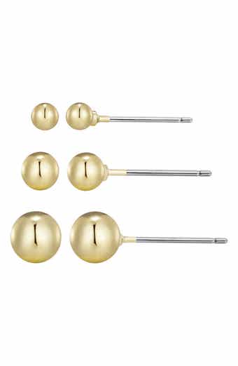 Set of 3 Ball Stud Earrings