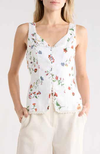 EDIT by JASON WU Lace Trim Linen Tank