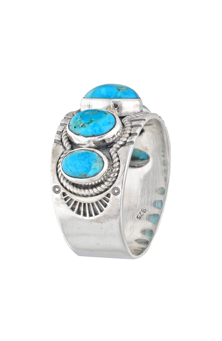 YS GEMS Mohave Turquoise Cluster Band Ring, Alternate, color, Blue