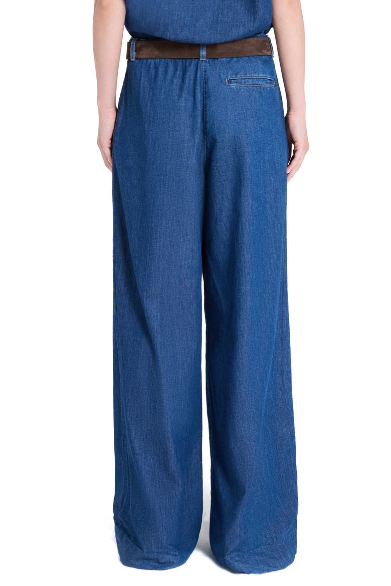 Hudson St Pleated Wide Leg Jeans, Alternate, color, DARK STONE