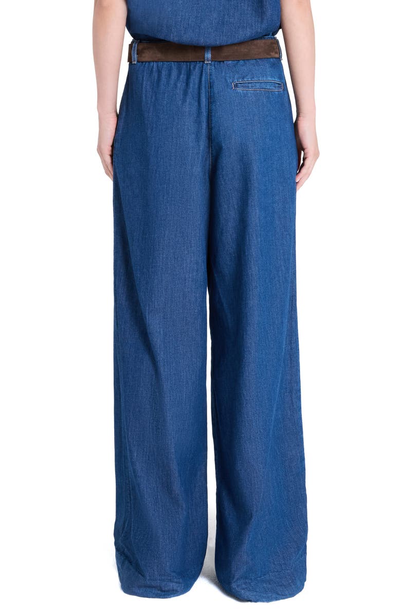 TWP Hudson St Pleated Wide Leg Jeans, Alternate, color, Dark Stone