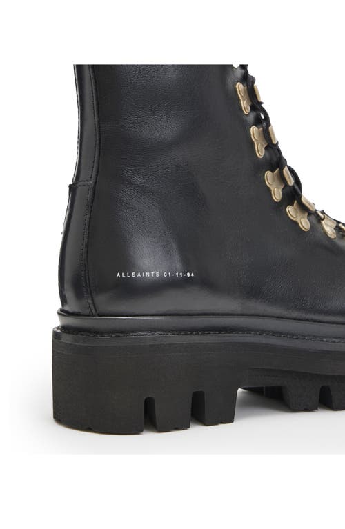 Allsaints Wanda Genuine Shearling Lug Sole Combat Boot In Multi