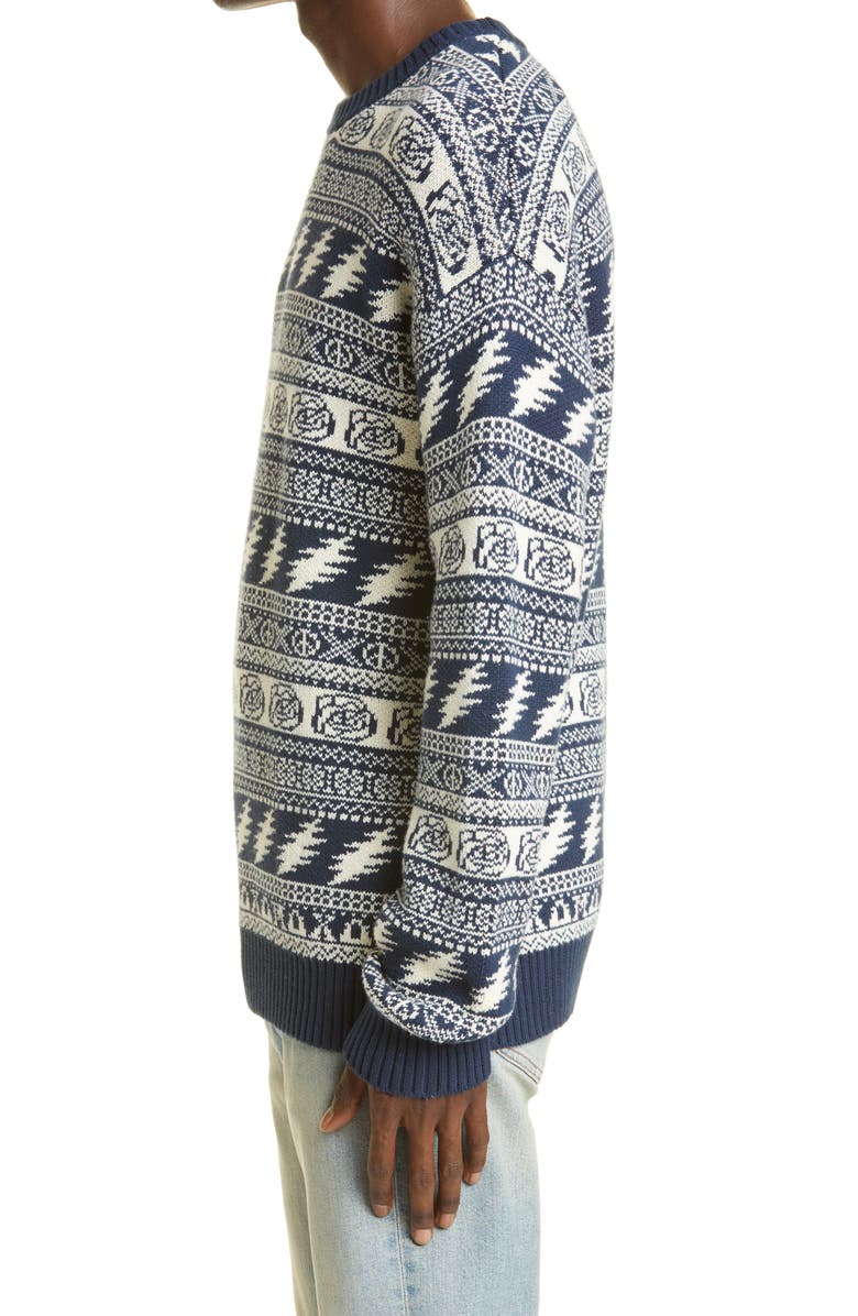 Schott NYC x Grateful Dead Aoxomoxoa Fair Isle Jacquard Cotton Sweater, Alternate, color, 