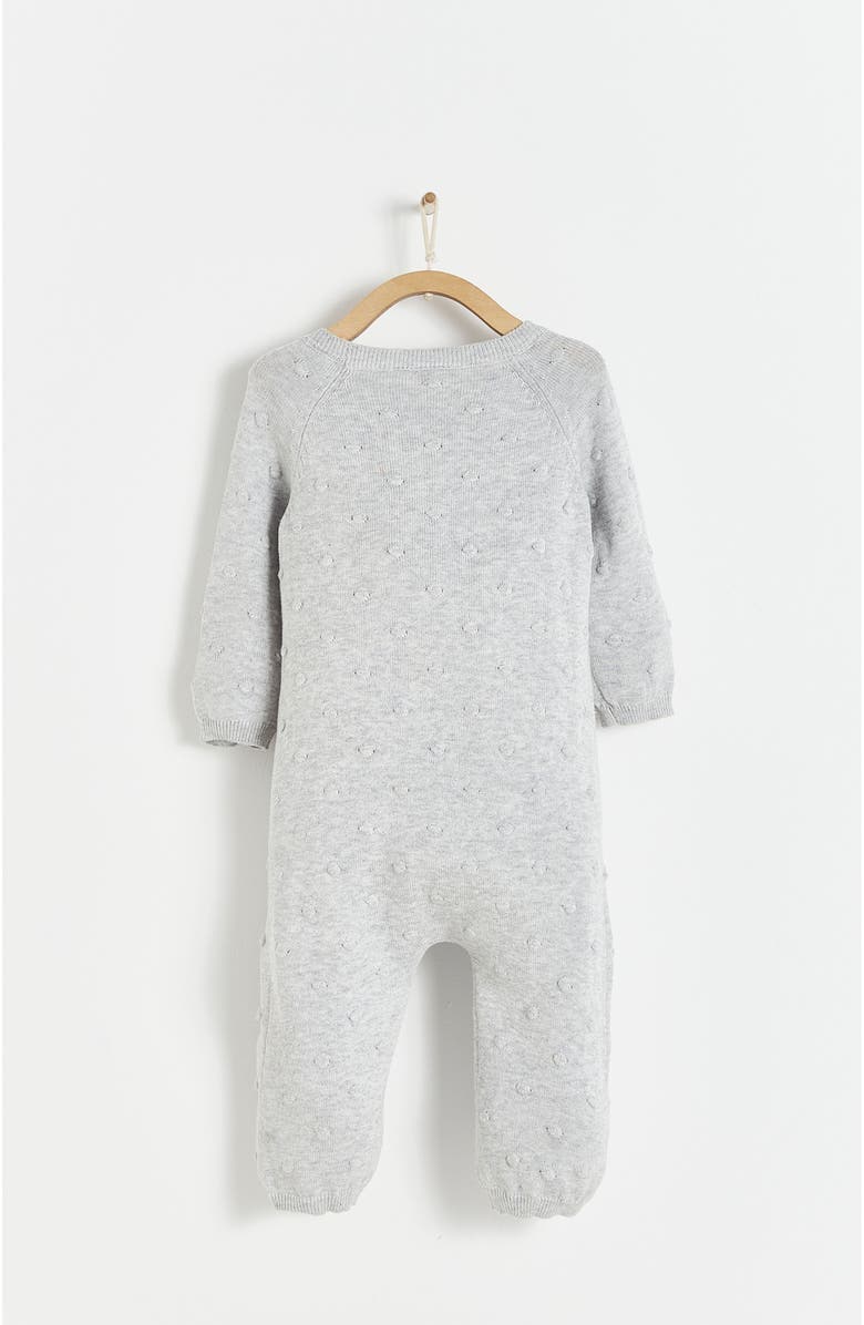 Babycottons Premium Cotton My First Knit Knitted Playsuit for Infant, Alternate, color, Grey/Melange