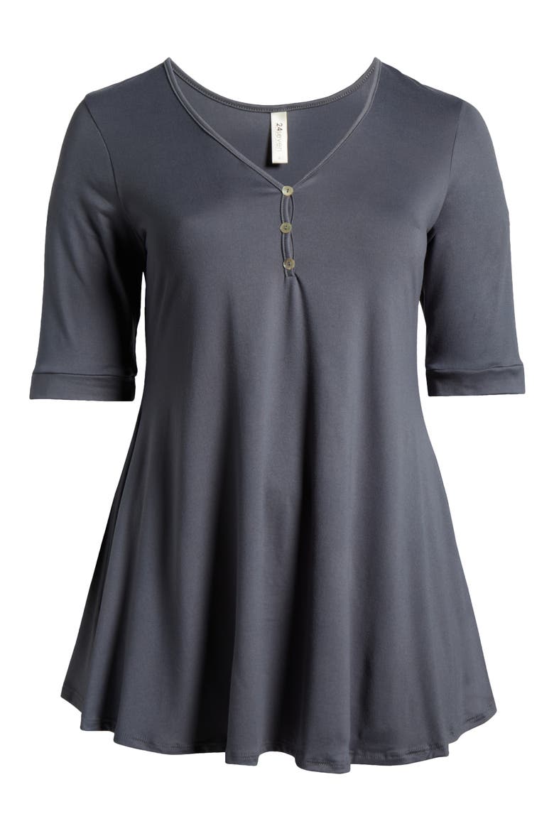 Three-Button Tunic, Alternate, color, CHARCOAL