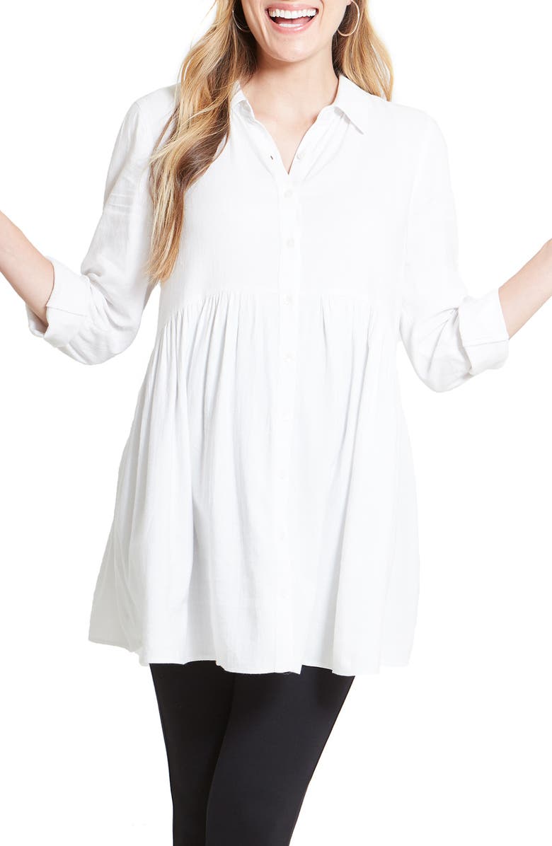 Ingrid & Isabel<sup>®</sup> Peplum Button Front Maternity Top, Main, color,