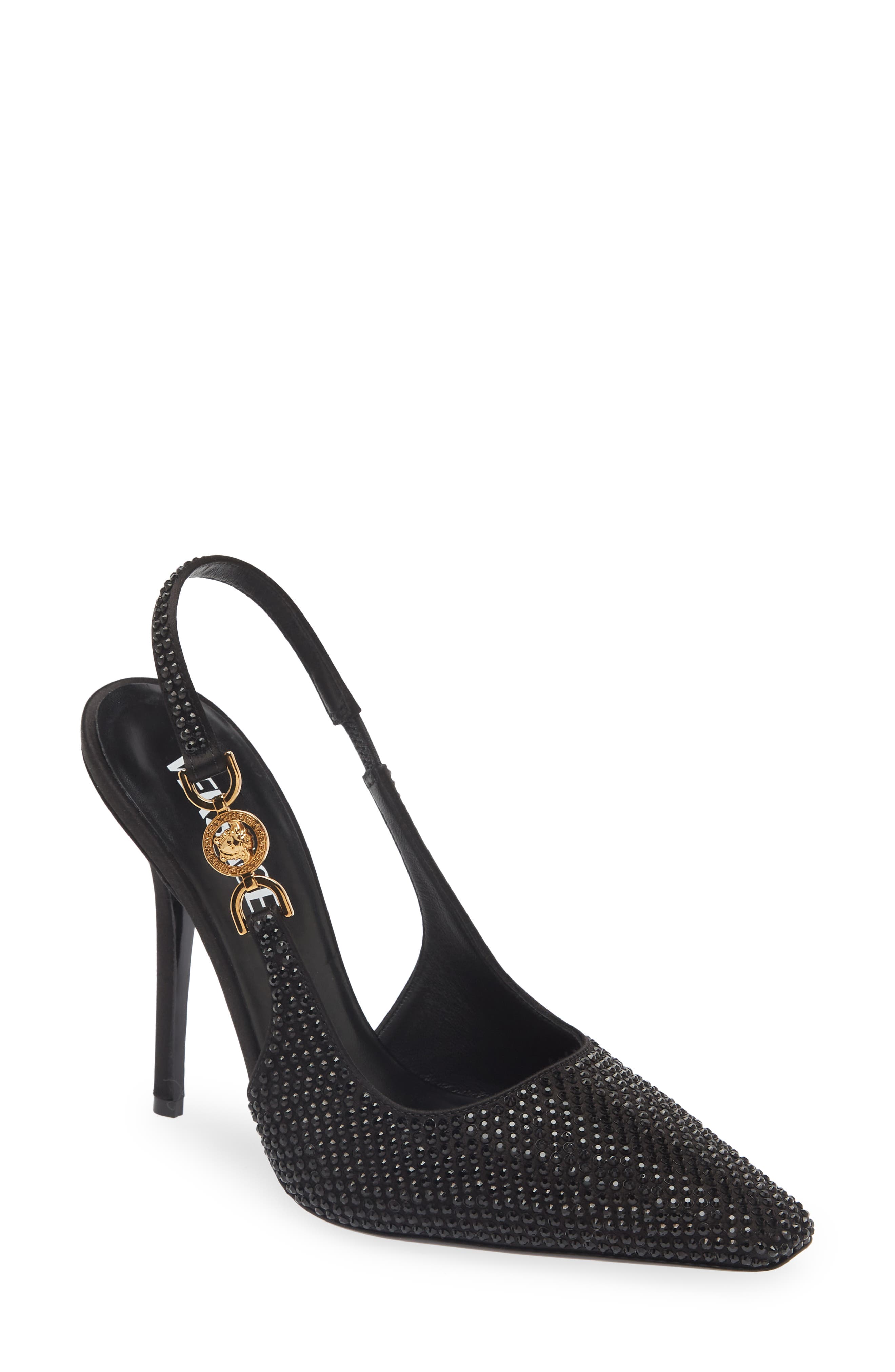 Versace Crystal Slingback Pump, Main, color, 