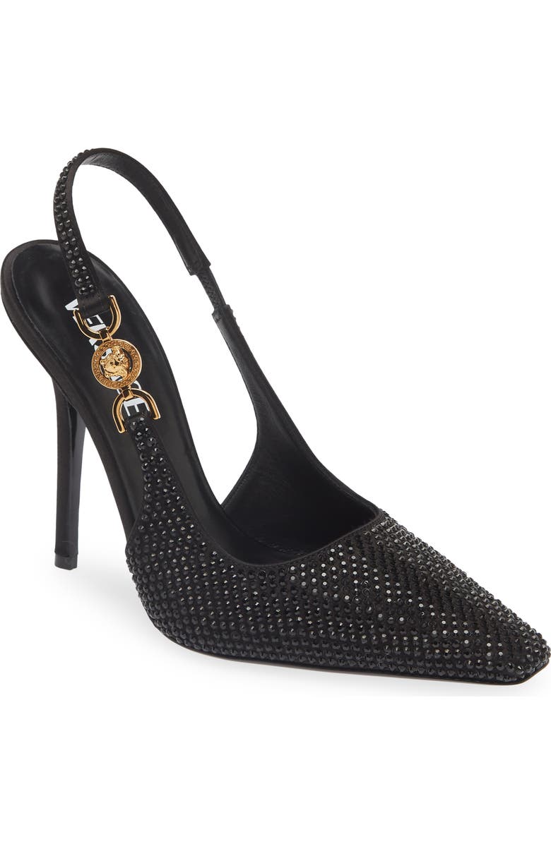 Versace Crystal Slingback Pump, Main, color,