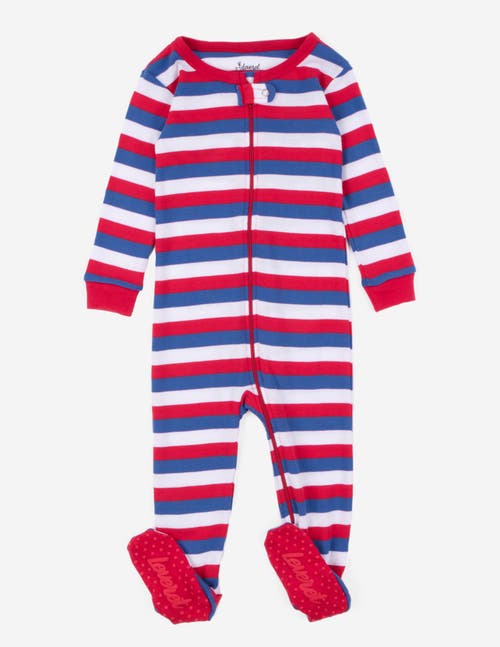 Leveret Footed Printed Cotton Pajamas, Solids, Stripes & Tie Dye In Multi