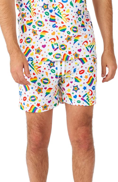 Opposuits Pride Icons Drawstring Shorts In White