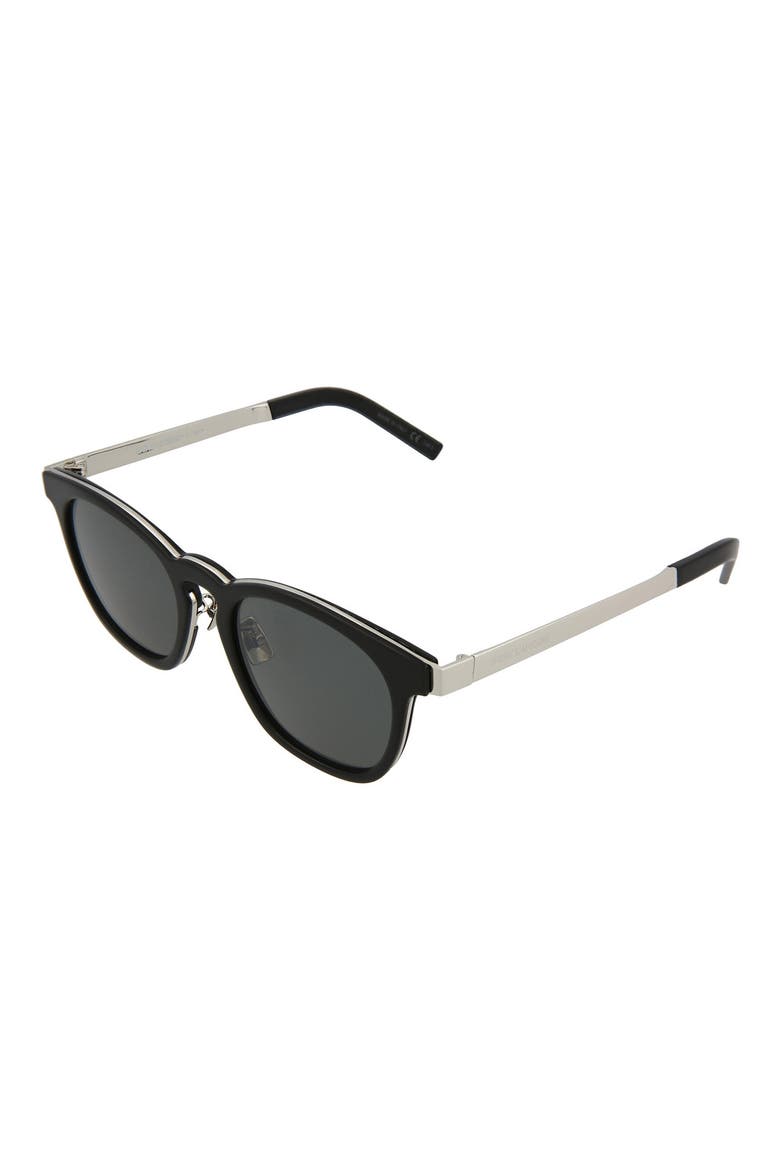 51mm Square Sunglasses, Alternate, color, BLACK SILVER GREY/GRY
