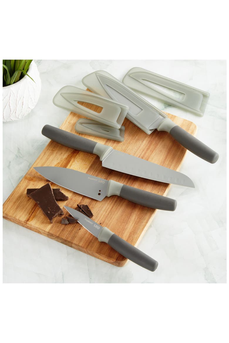 Four-Piece Leo Knife Set, Alternate, color, GRAY