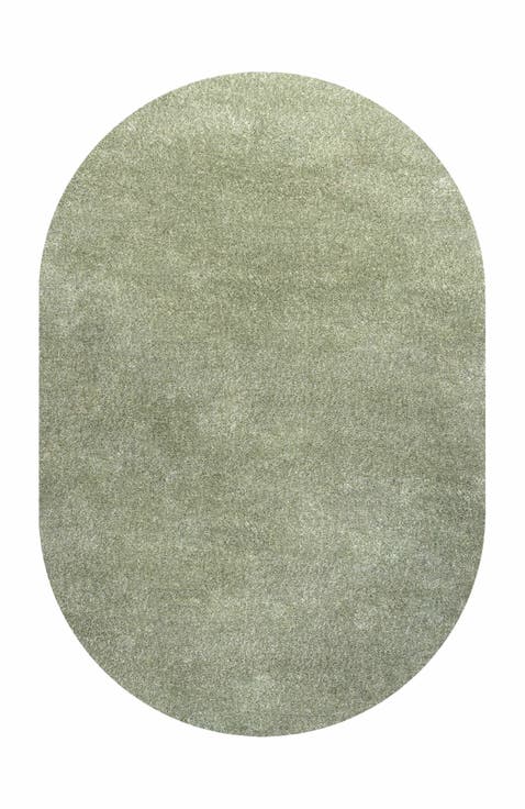 Haze Solid Low-Pile Oval Area Rug