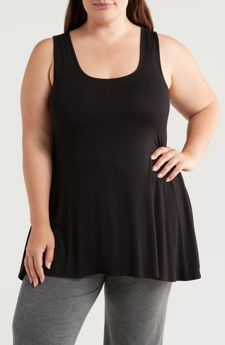 24seven Comfort Apparel Jersey Tunic Tank, Main, color, Black