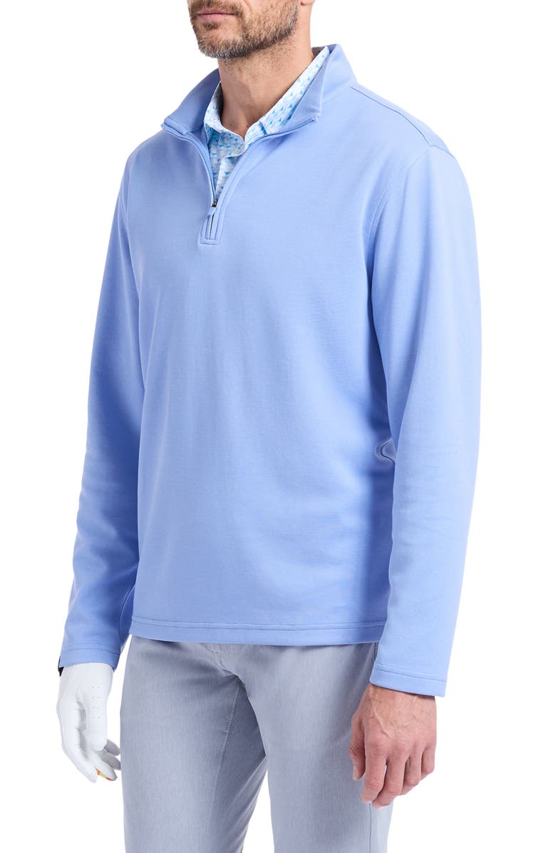 Robert Graham Troland Quarter Zip Pullover, Alternate, color, Cornflower Blue