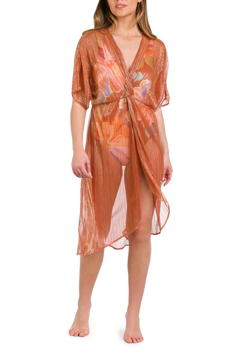Golden Hour Twist Front Cover-Up Dress, Alternate, color, COPPER
