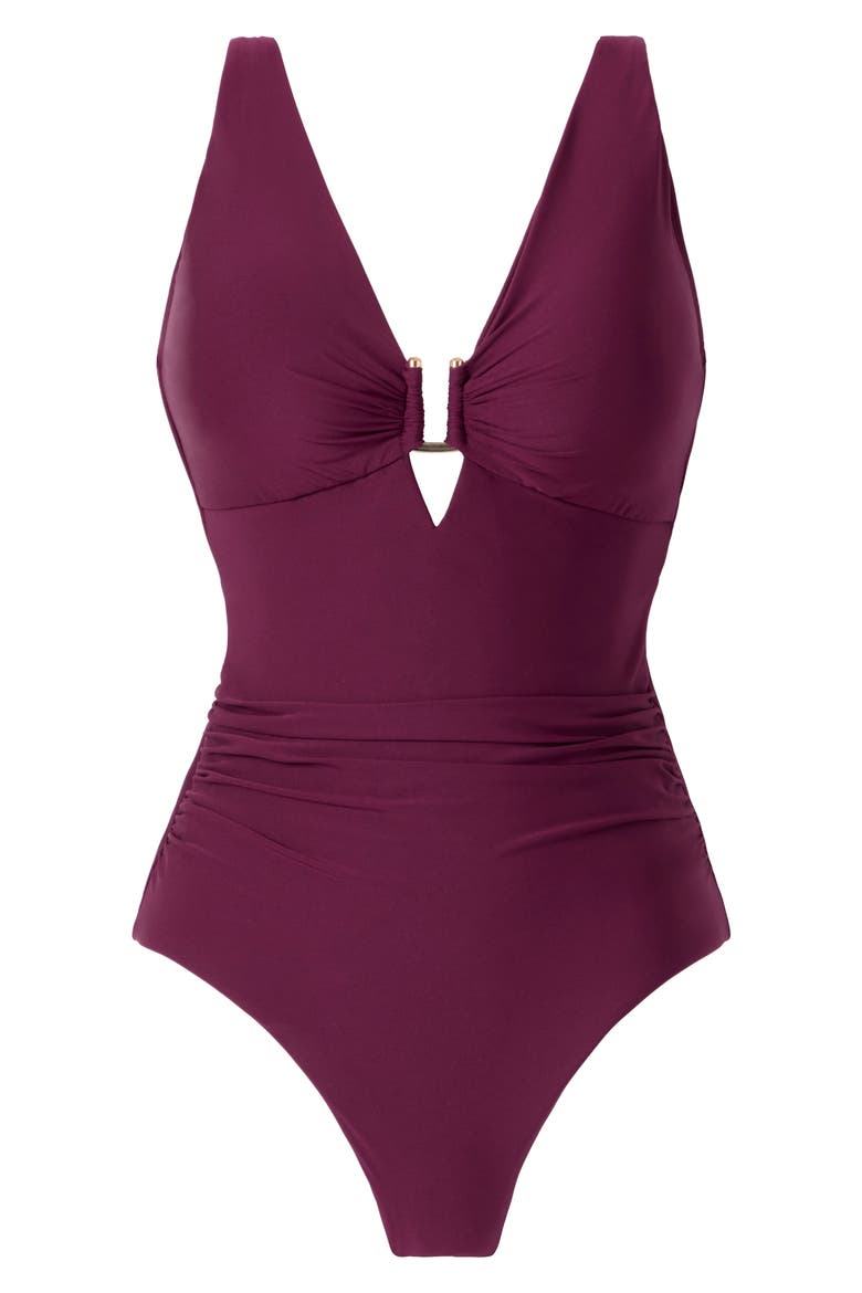 Kristi Marquis One-Piece Swimsuit, Alternate, color, BOYSENBERRY