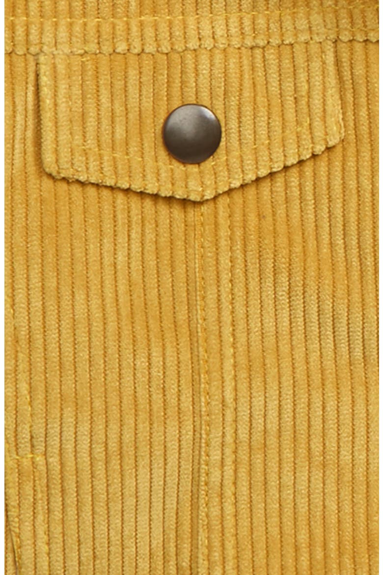 Faux Fur Collar Corduroy Jacket, Alternate, color, YELLOW BAMBOO