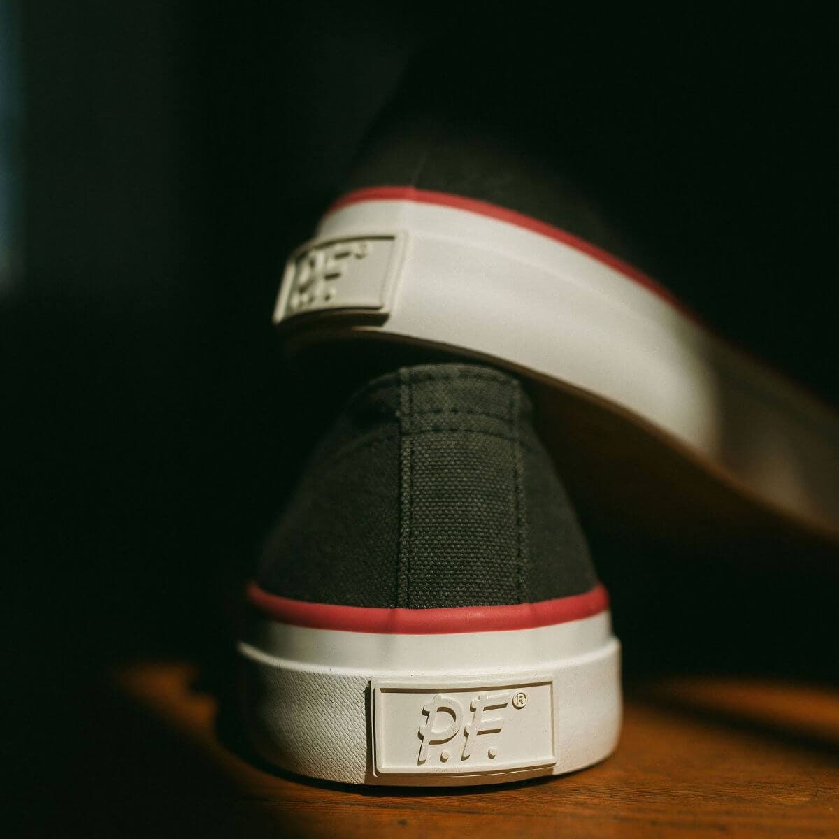 P.F. Flyers All-American Low-Top Sneaker, Alternate, color, Antique Black-Crimson